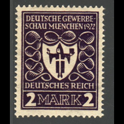 1922, Gewerbeschau 2 Mk. dunkelpurpurviolett (farbgepr. Infla, M€ 80,-)