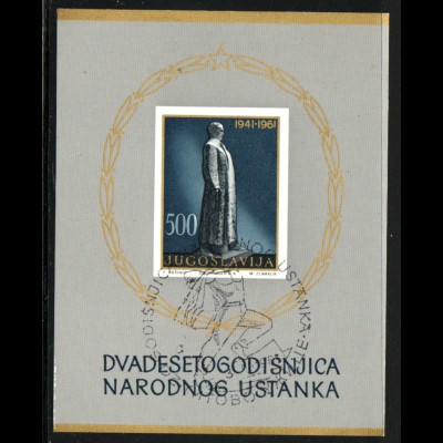 Jugoslawien: 1961, Blockausgabe Nationaler Aufstand (Esst, M€ 110,-)