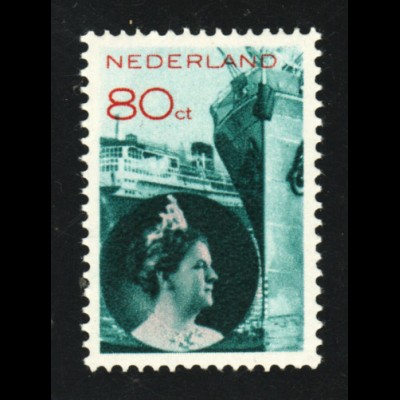 Niederlande: 1933, Freimarke Schiffe 80 C. (Erstfalz, für ** M€ 420,-)