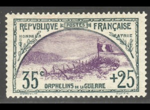 Frankreich: 1917, Kriegswaisen 35+25 C. (Einzelstück)