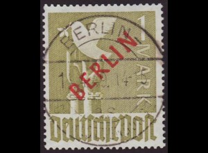 Berlin: 1949, Rotaufdruck 1 DM (Prachtstück)