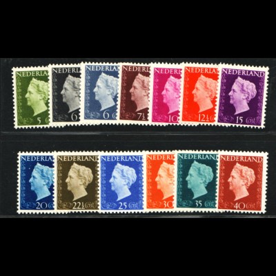 Niederlande: 1947/48, Freimarken Königin Wilhelmine (postfrisch, M€ 110,-)
