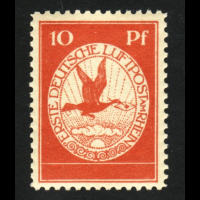 1912, Flugpost am Rhein und Main 10 Pfg. (postfrisch)