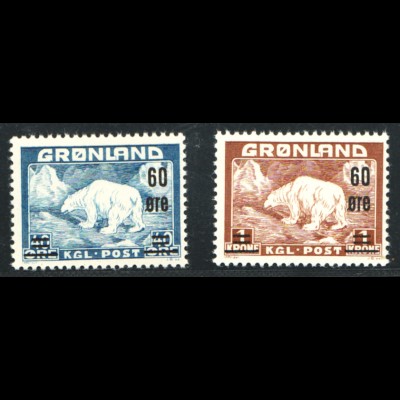 Grönland: 1956, Aufdruckausgabe Eisbär (M€ 85,-)