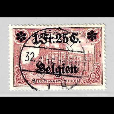 Belgien: 1914, 1. Überdruckausgabe 1 Fr. 25 C.