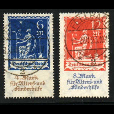 1922, Wohlfahrtsausgabe (zentrisch gestempelter Prachtsatz, gepr. Infla)