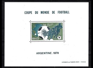 Monaco: 1978, Fußballweltmeisterschaft, frankaturgültiger Sonderdruck gezähnt