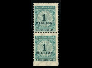 1923, Korbdeckel 1 Mio. Mk. (unten ungezähnt, gepr. Infla)