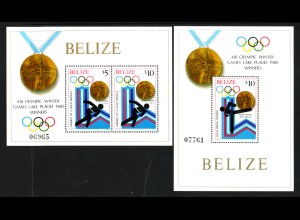 Belize: 1980, Blockpaar Winterolympiade Lake Placid