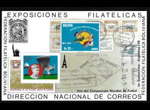 Bolivien: 1978, Block (Ch. Lindberg / Zeppelin, auch Marke auf Marke, M€ 90,-)