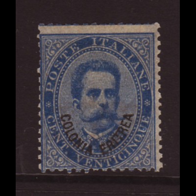 Italienisch-Eritrea: 1893, Aufdruckausgabe König Umberto 25 C. (M€ 800,-)