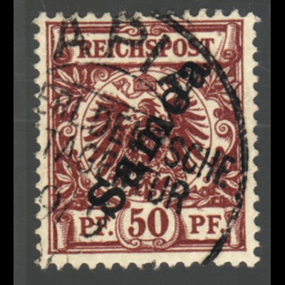Samoa: 1900, Krone/Adler 50 Pfg. (gepr. Steuer BPP)