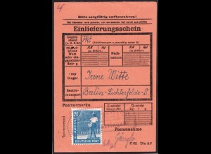 1947, Arbeiter 20 Pfg., Einzelfrankatur (gepr. Schlegel BPP)