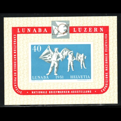 Schweiz: 1951, Blockausgabe LUNABA (M€ 260,-)