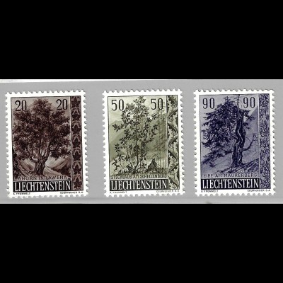 Liechtenstein: 1958, Heimatliche Bäume (II)