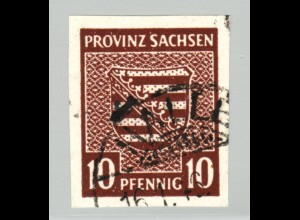 Sachsen: Wappen 10 Pfg. (gepr. Ströh BPP, M€ 200,-)