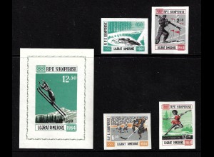 Albanien: 1963, Winterolympiade Innsbruck Satz + Block ungezähnt