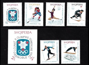 Albanien: 1967, Winterolympiade Grenoble (Satz und Block)