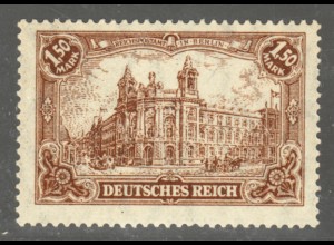 1920, Reichspostamt 1,50 Mk. dunkelbraun (farbgepr. Infla, M€ 60,-)