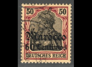 Deutsche Post in Marokko: 1905, Germania 60 Cts. auf 50 Pfg.