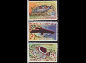 Indonesien: 1975, Meeresfische (V) (teilw. Gummibräunung)