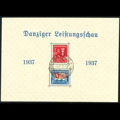 Danzig: 1937, Blockausgabe Danziger Leistungsschau