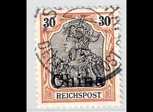Deutsche Post in China: 1901, Reichspost Germania 30 Pfg.