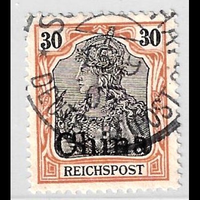 Deutsche Post in China: 1901, Reichspost Germania 30 Pfg.