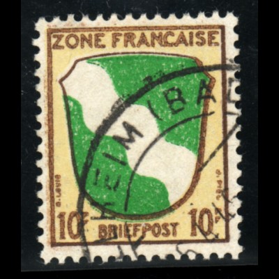 Französische Zone: 1945, Allgemeine Ausgabe: Wappen 10 Pfg. (gepr. BPP)