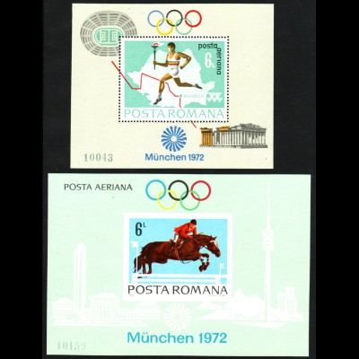 Rumänien: 1972, Blockpaar Sommerolympiade München (M€ 105,-)