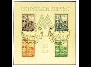 West-Sachsen: 1946, Messe-Block (WZ steigend, Plattentype II, Fotoattest BPP) 