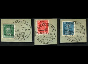 1927, Arbeitsamt; Briefstücke mit zugehörigem Sonderstempel IAA vom 14.10.27