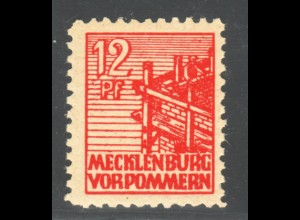 Mecklenburg: 12 Pfg. diagonal genetztes Papier (gepr. BPP, M€ 40,-)