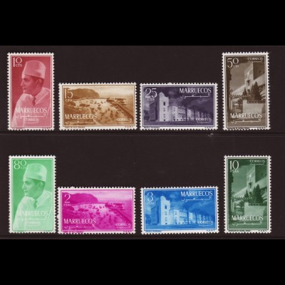 Marokko: 1956, Königreich (Nordzone): Freimarken (M€ 75,-)