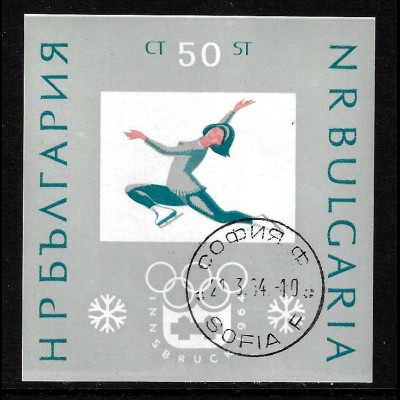 Bulgarien: 1964, Blockausgabe Winterolympiade Innsbruck