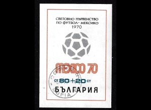 Bulgarien: 1970, Blockausgabe Fußball-WM Mexiko (stilisierter Fußball)