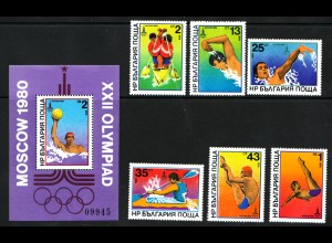 Bulgarien: 1979, Sommerolympiade Moskau (Wassersport; Block und Satz)