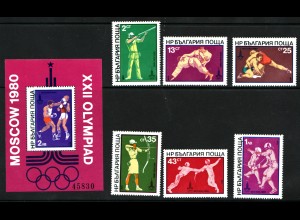 Bulgarien: 1979, Sommerolympiade Moskau (Block und Satz)