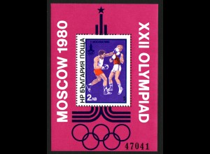 Bulgarien: 1979, Blockausgabe Sommerolympiade Moskau (Boxen)