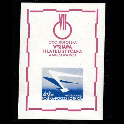 Polen: 1957, Blockausgabe Briefmarkenausstellung