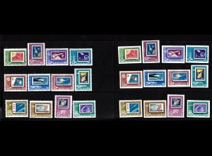 Ungarn: 1963, Postministerkonferenz (Motiv: Weltraumbriefmarken auf Briefmarken, gez. und ungezähnt)