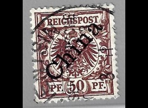 Deutsche Post in China: 1898, Diagonaler Aufdruck 50 Pfg.