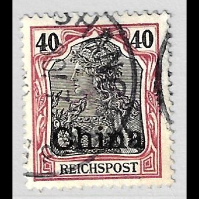 Deutsche Post in China: 1901, Reichspost Germania 40 Pfg.