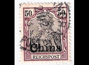 Deutsche Post in China: 1901, Reichspost Germania 50 Pfg.
