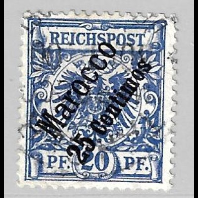Deutsche Post in Marokko: 1899, Krone/Adler 25 Cts.
