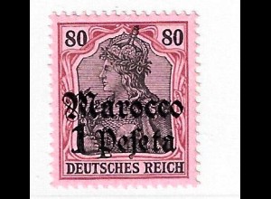 Deutsche Post in Marokko: 1905, Germania 1 Pes. auf 80 Pfg.