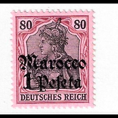 Deutsche Post in Marokko: 1905, Germania 1 Pes. auf 80 Pfg.
