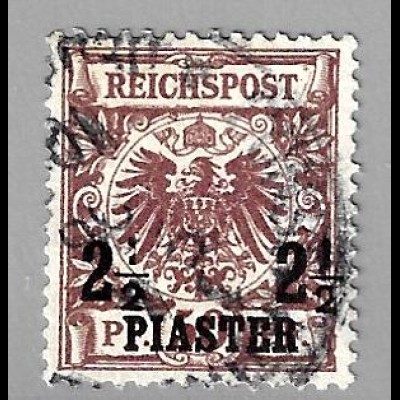 Deutsche Post in der Türkei: 1889, Krone/Adler 2½ Piaster auf 50 Pfg.