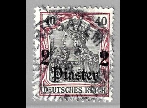 Deutsche Post in der Türkei: 1905, Germania mit WZ 2 Piaster auf 40 Pfg.