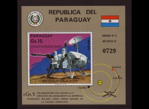 Paraguay: 1975, Blockausgabe Weltraum (Marssonde Viking, Einzelstück)